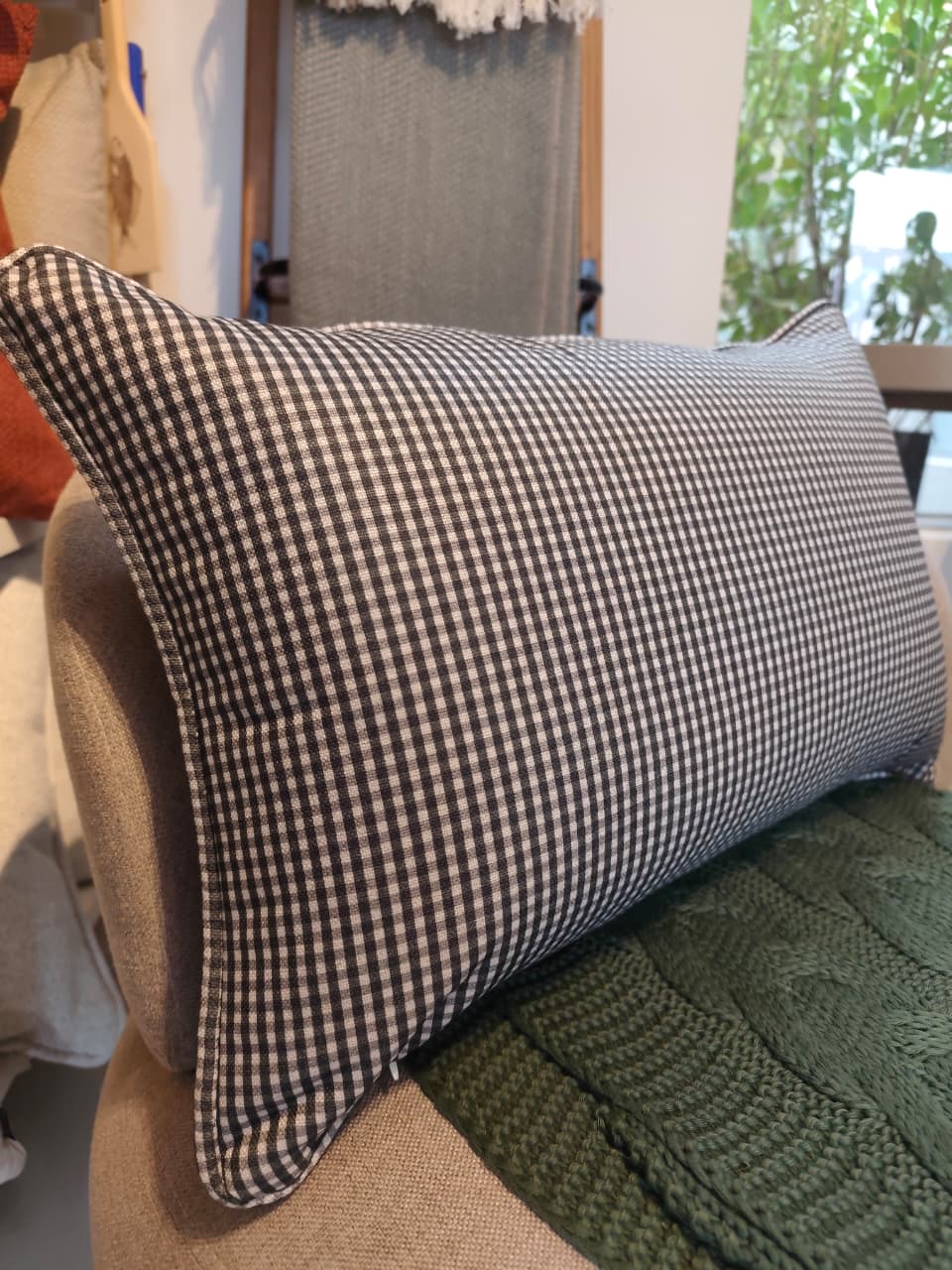 Almofada Linho Estampada e Xadrez