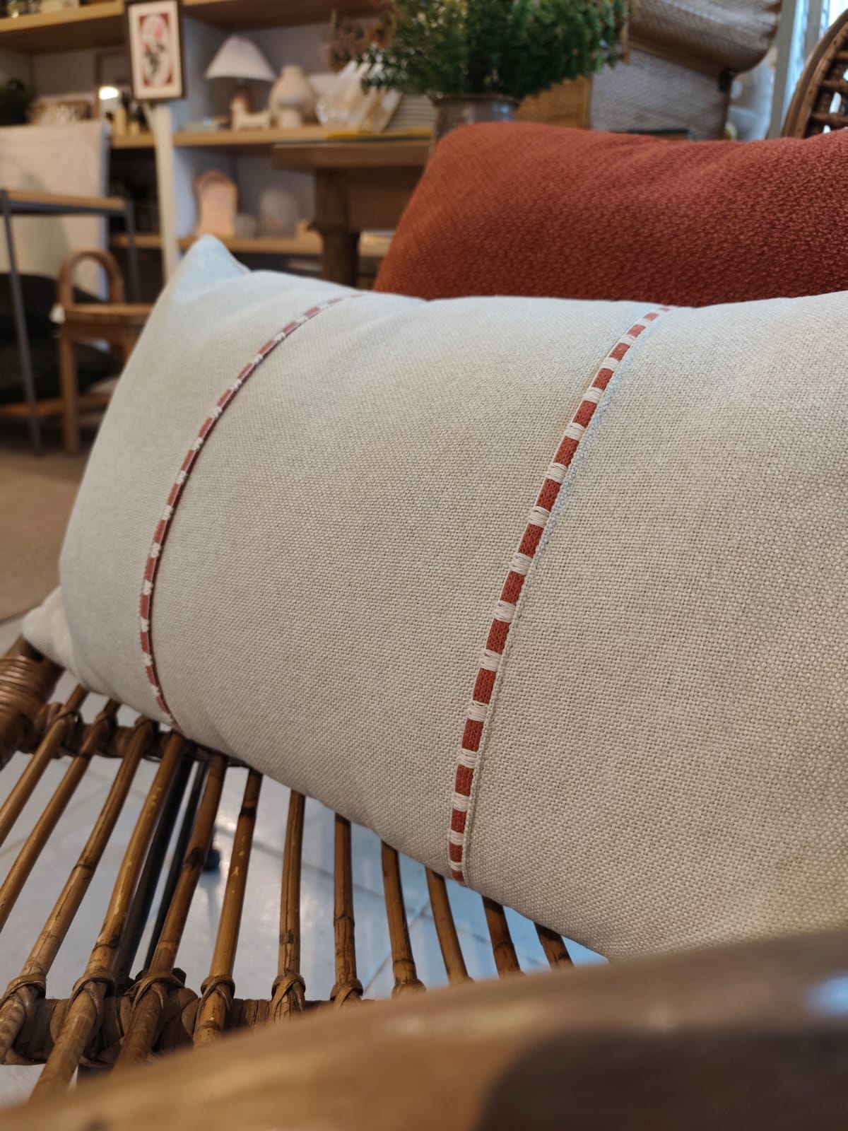 Almofada Linho com Debrum Due Terracota 35x52