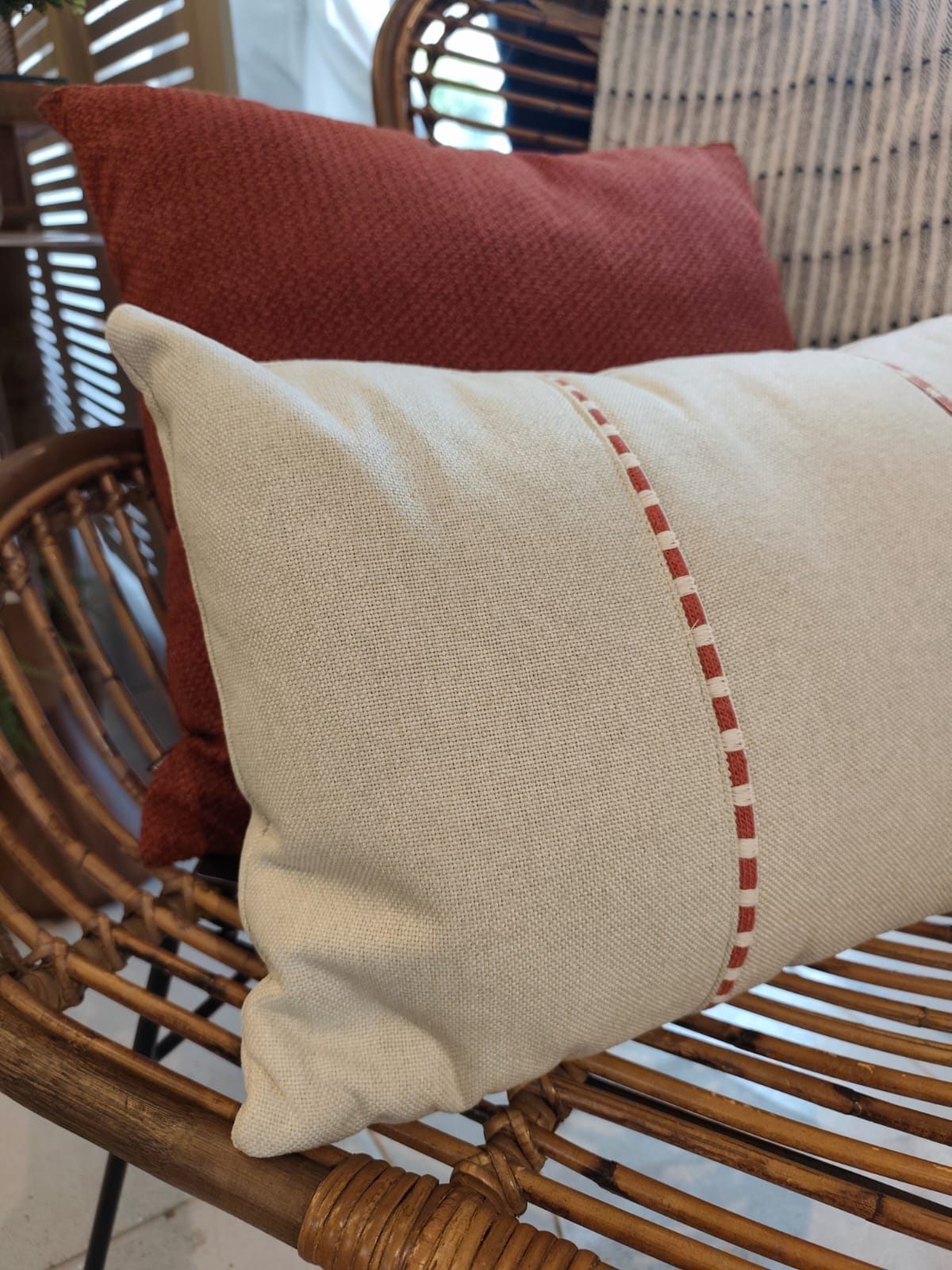 Almofada Linho com Debrum Due Terracota 35x52