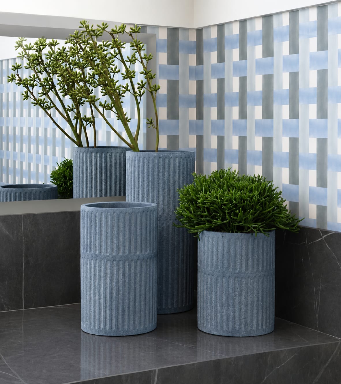 Vaso lines azul M