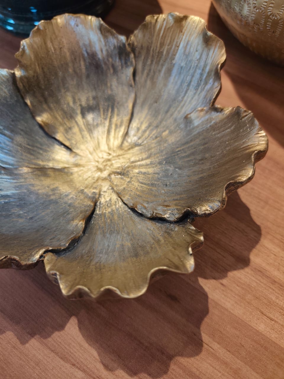 Ornamento Decorativo Flor Dourada