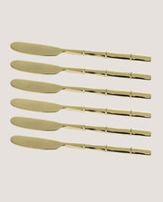 Jogo de 6 Espátulas Steel Wood Champanhe
