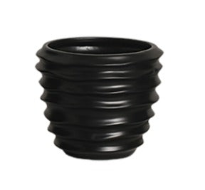 Cachepot Canelado Ondulado Preto